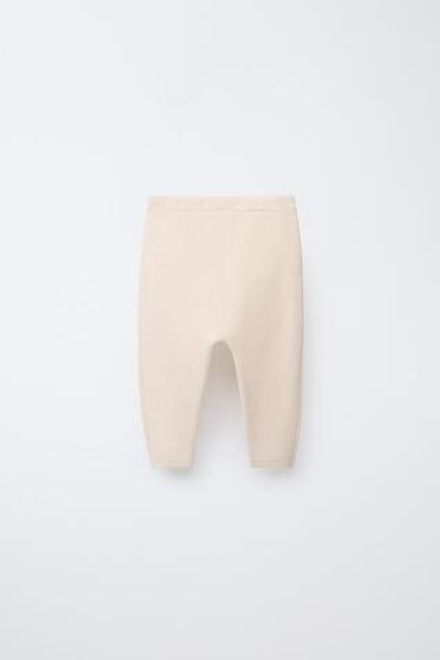 ZARA БРЮКИ С ДЕКОРАТИВНОЙ СТРОЧКОЙ И ЦВЕТОЧНОЙ ВЫШИВКОЙ, ВАНИЛЬНЫЙ