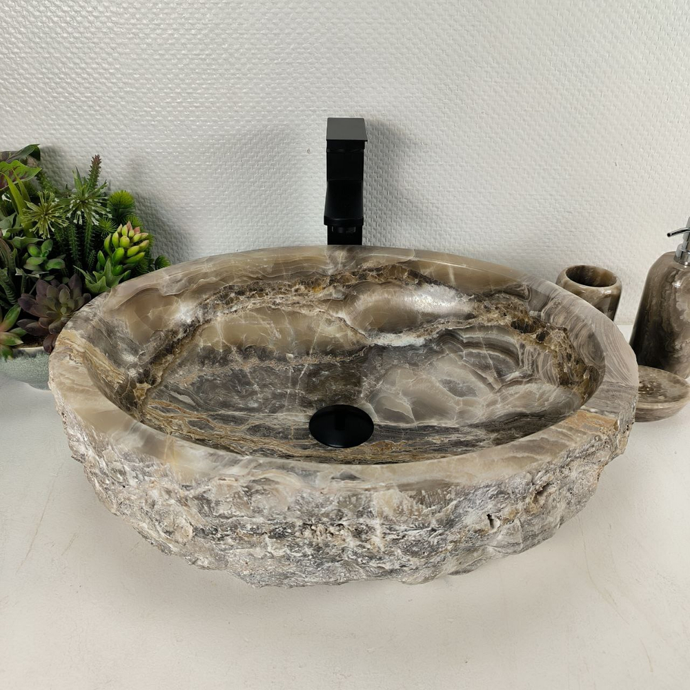 Раковина из оникса Erozy Grey EO-64551 52*42*16 0156