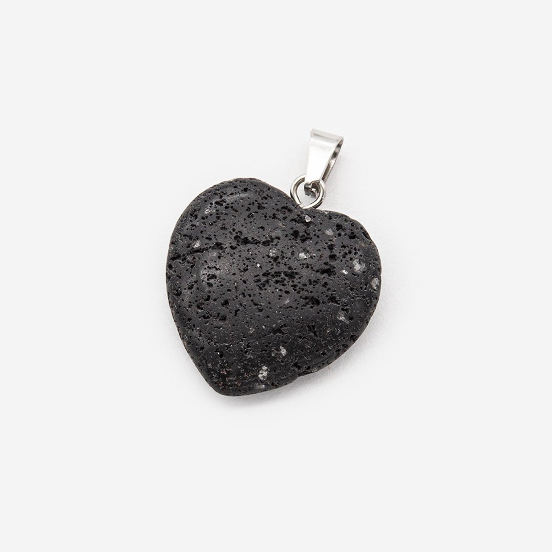 Подвеска-сердечко из натуральной вулканической лавы, 20*20мм