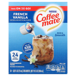 Coffee Mate, жидкие сливки для кофе, французская ваниль, 24 порционных сливки по 11 мл (3/8 жидк. унции)