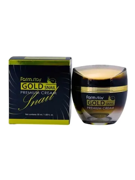 FARMSTAY - КРЕМ ДЛЯ ЛИЦА С ЗОЛОТОМ И МУЦИНОМ УЛИТКИ GOLD SNAIL PREMIUM CREAM, 50 ML