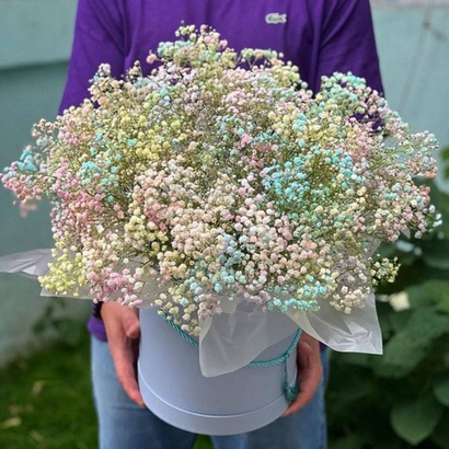 Композиция из розноцветной гипсофилы "Baby Sky"