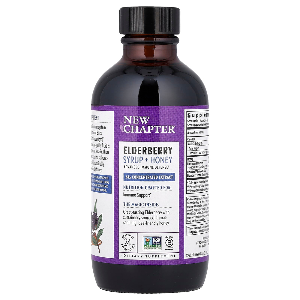 New Chapter, Сироп из бузины с медом, 118 мл (4 жидк. унц.)