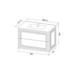 Тумба с умывальником IDDIS Oxford Neo, подвесная, 80 см, темно-серый, OXN80D0i95K