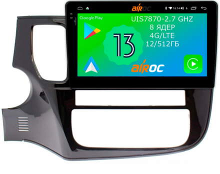 Магнитола для Mitsubishi Outlander 3 2012-2022 - Airoc 2K AU-2607 на Android 13, TS20, 12/512Гб, SIM-слот