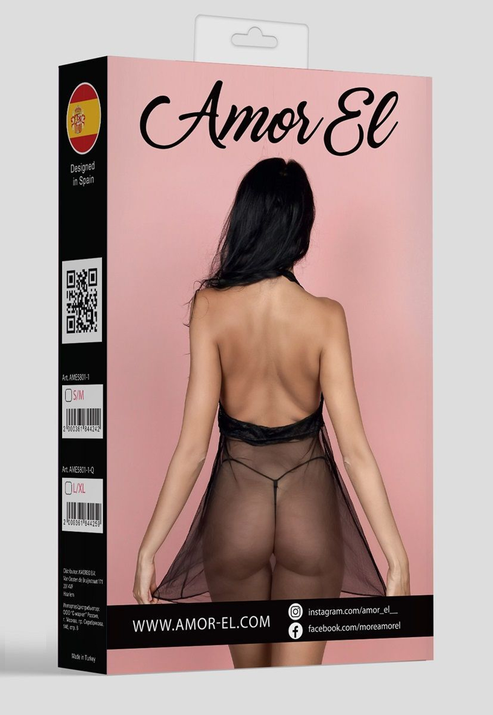 Эротический прозрачный бэби-долл с кружевным верхом (Размер: L-XL) (Цвет: черный)