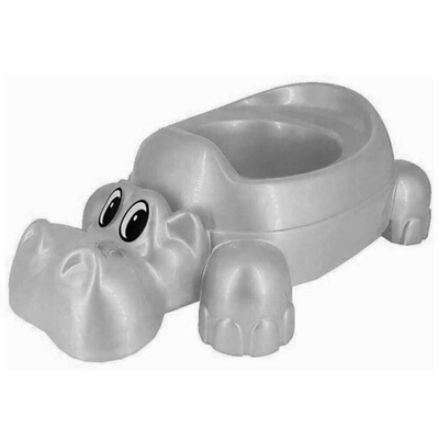Горшок детский "Бегемотик", цвет серебристо-серый