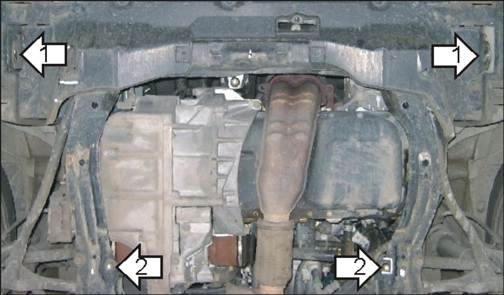 Защита картера Двигателя, КПП. 2 мм, Сталь. для Honda Accord VI 1997-2003 MOTODOR.00807