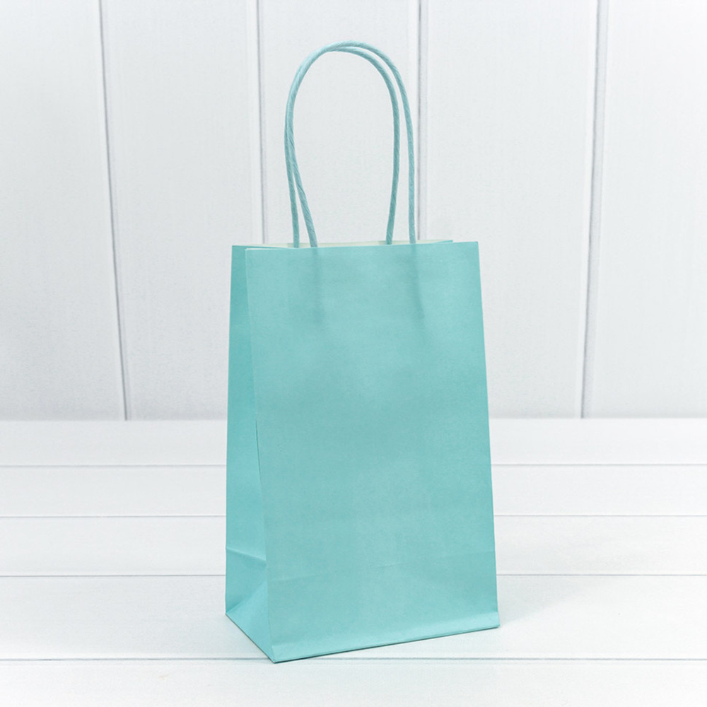Пакет подарочный 13х21х8см (Голубой, Крафт)