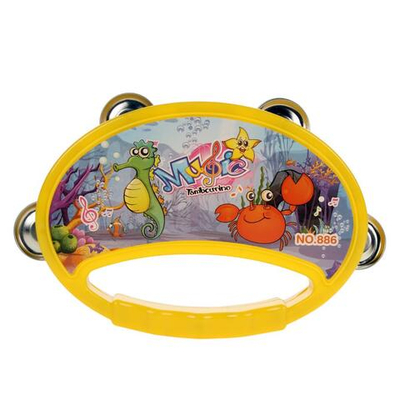 Бубен 16см, желтый, пакет 886