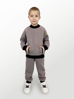 Худи для детей, модель №3, утепленный, рост 104 см, серый