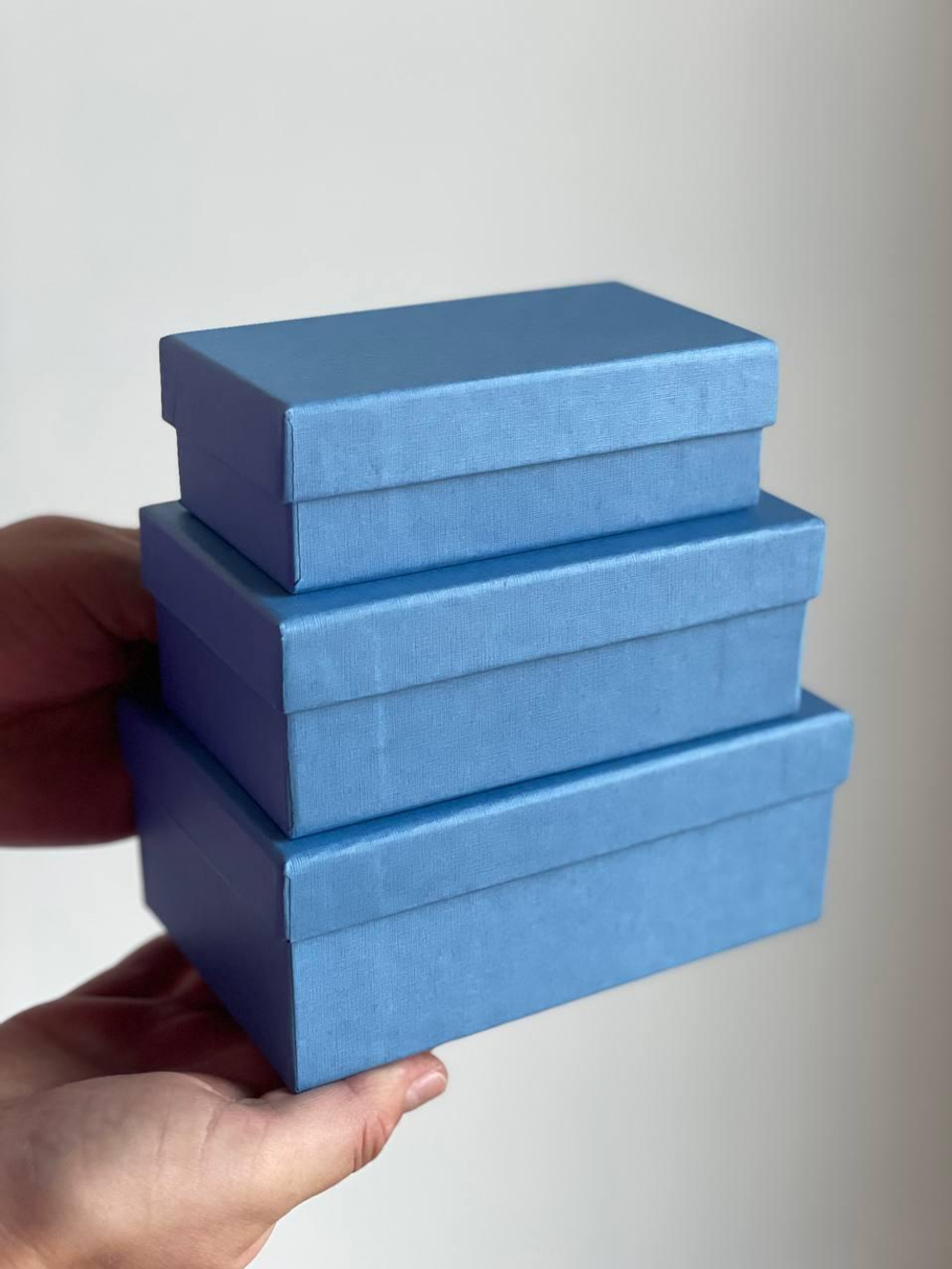 Коробка 3 тисненая голубой 150x95x60