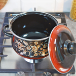 Кастрюля 2л коническая "Драгоценная" черная с красным