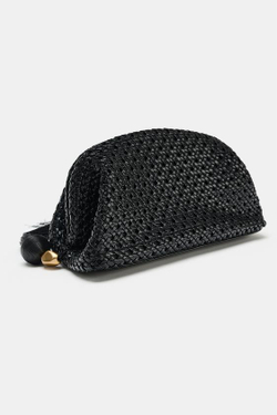 ZARA ПЛЕТЕНЫЙ КЛАТЧ, ЧЕРНЫЙ