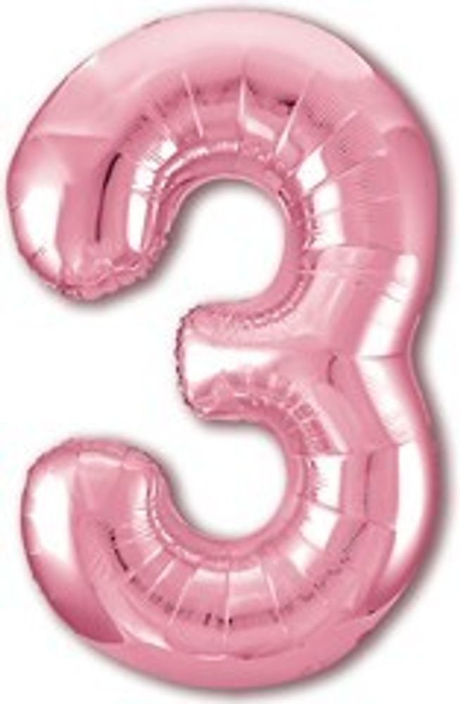 Р Цифра 3 Slim Розовый фламинго (40&#39;&#39;/102 см)