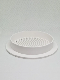 Решетка вентиляции с фланцем D 110 мм (пластиковая, белая)