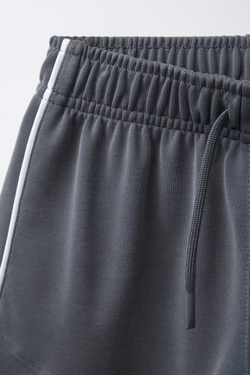 ZARA БЕРМУДЫ С ОТДЕЛКОЙ, СЕРЫЙ