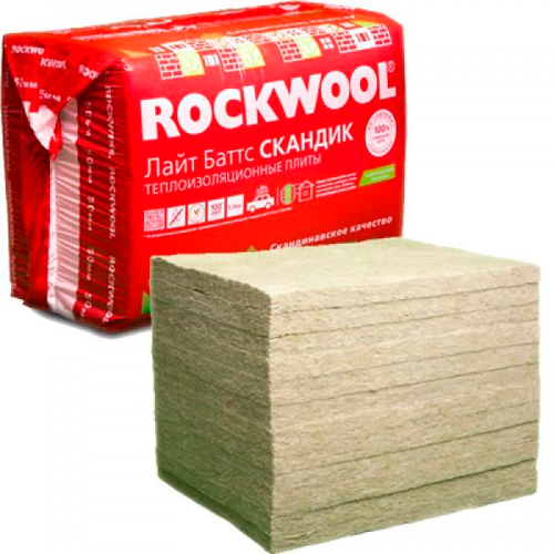 Rockwool Лайт Баттс Скандик 50х600х800  мм 5,76 кв.м (12 плит)
