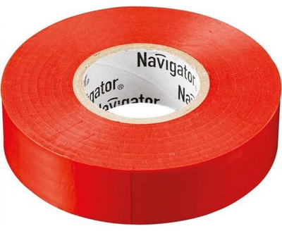 Изолента ПВХ 15мм рулон 10 метров, красная NIT-B15-10/R Navigator 71230, упаковка 10 шт.