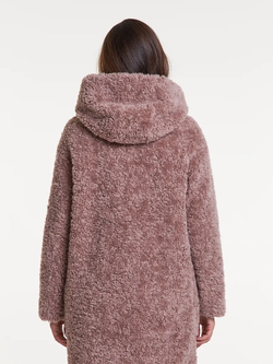 Шуба из овечьей шерсти, сиреневая, SilverFox