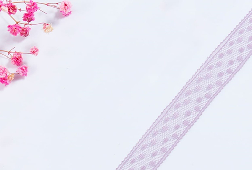 Лента кружевная дизайн "В крапинку" Фиолетовая