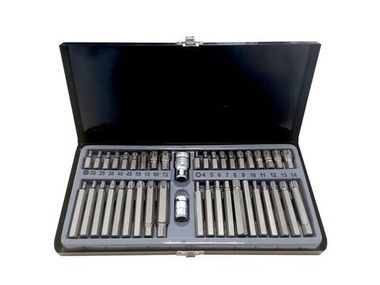 Набор бит с битодерж. 42пр.10мм(Torx 75/30мм:ТН20,25,30,40,45,50,55,60,70,Нex 75мм:5-8,10,12мм,Spline75мм:М5,6,8,10,12,Ribe 30мм:М4-М14)в метал. кейсе Forsage F-4421C NEW