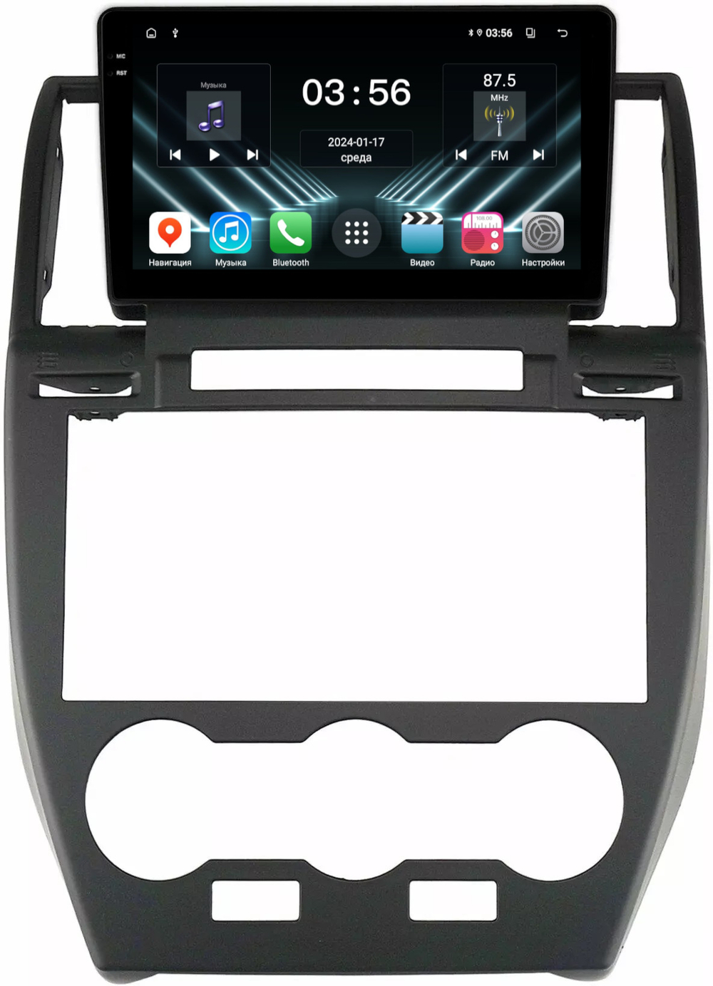 Магнитола для Land Rover Freelander 2 2006-2012 (монохром экран) - FarCar DX3279M монитор 9.5" IPS на Android 13, 4+64Гб, CarPlay