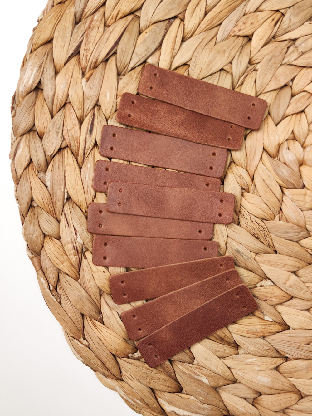 Бирки кожаные чистые пришивные 50 шт коричневый