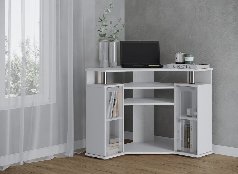 Тумба под телевизор угловая 044 (2у), белый