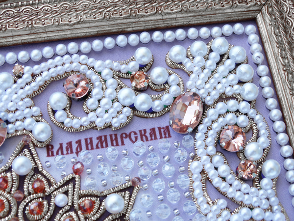 ЖС-1-СР Набор для вышивания хрустальными камнями Богородица Владимирская (розовый)