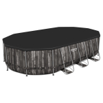 Каркасный бассейн Bestway Steel Wood Style 5611R (610х366х122 см) с картриджным фильтром, лестницей и тентом