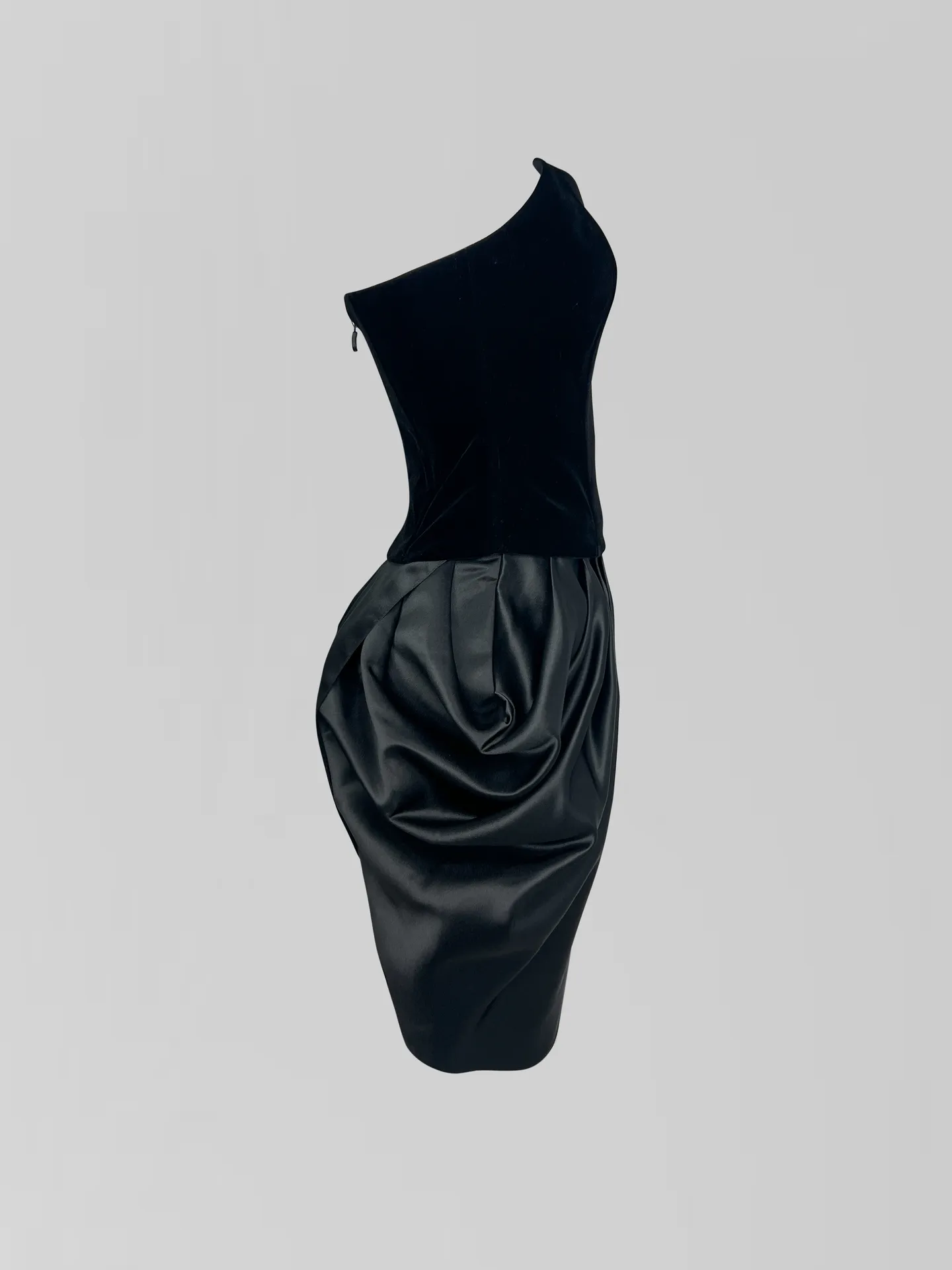 Костюм Bisher из корсета без лямок на молнии и атласной юбки с защипами