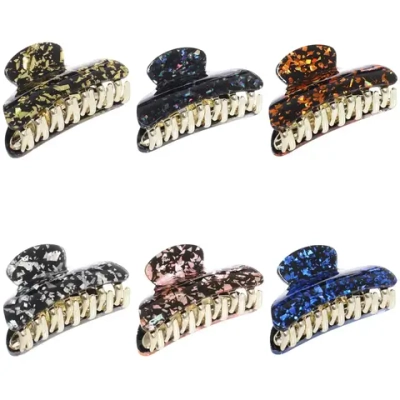 Заколка-краб для волос « ЭЙФОРИЯ», эва, микс 6 цветов, 7см (блистер Кокетка)