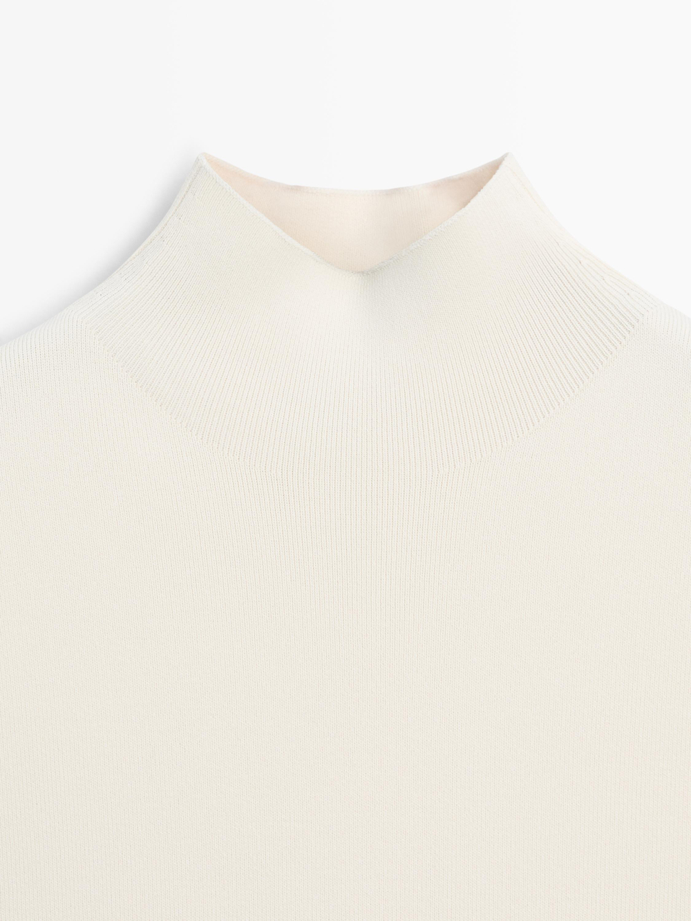 Massimo Dutti Вязаное платье миди, кремовый