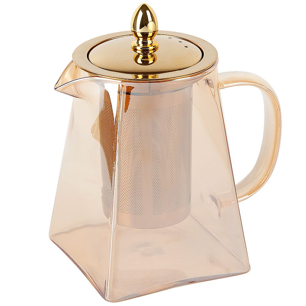 Чайник заварочный с фильтром "Pyramid" v=950мл (боросиликатное стекло) (индивидуальная упаковка)