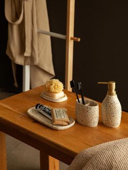 Стакан для зубных щеток Mosaic, светло-бежевый