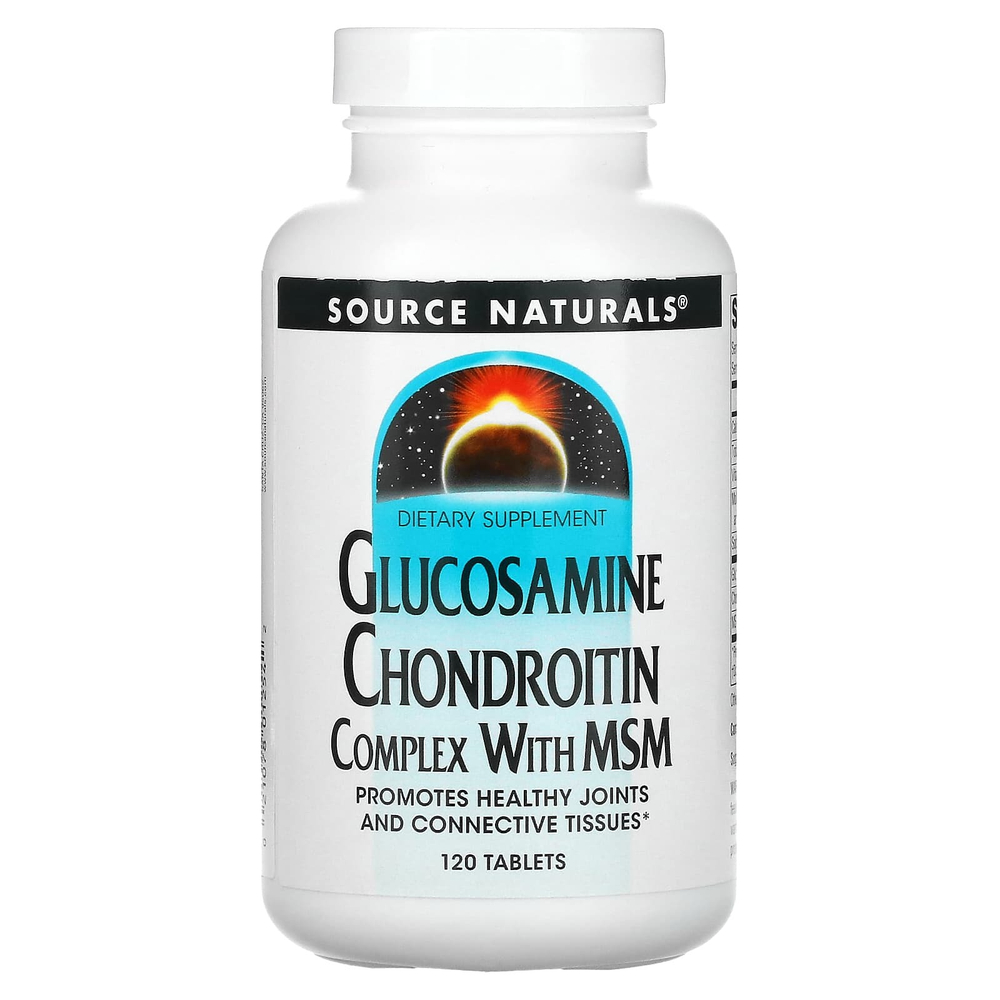 Source Naturals, комплекс глюкозамина и хондроитина с МСМ, 120 таблеток