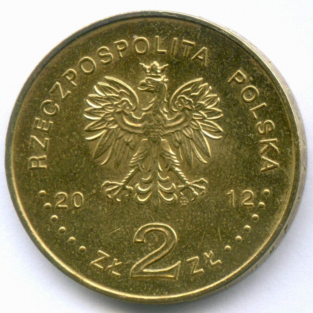 2 злотых 2012 год. Польша. Флот - Эсминец "Молния". Латунь, диаметр 27 мм. XF-AU