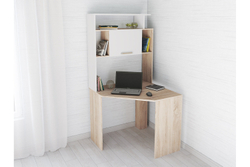 Стол компьютерный Квартет-12 с пеналом, дуб сонома/белый