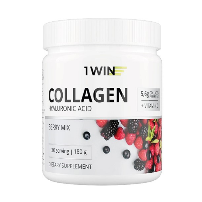 Коллаген с Гиалуроновой кислотой &quot;Ассорти ягод&quot;, Collagen + Hyaluronic acid Berry Mix, 1Win, 180 г