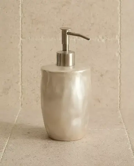 ZARA HOME ДОЗАТОР МЫЛА ИЗ КЕРАМИКИ С БЛЕСТЯЩЕЙ ОТДЕЛКОЙ, СЕРЕБРЯНЫЙ