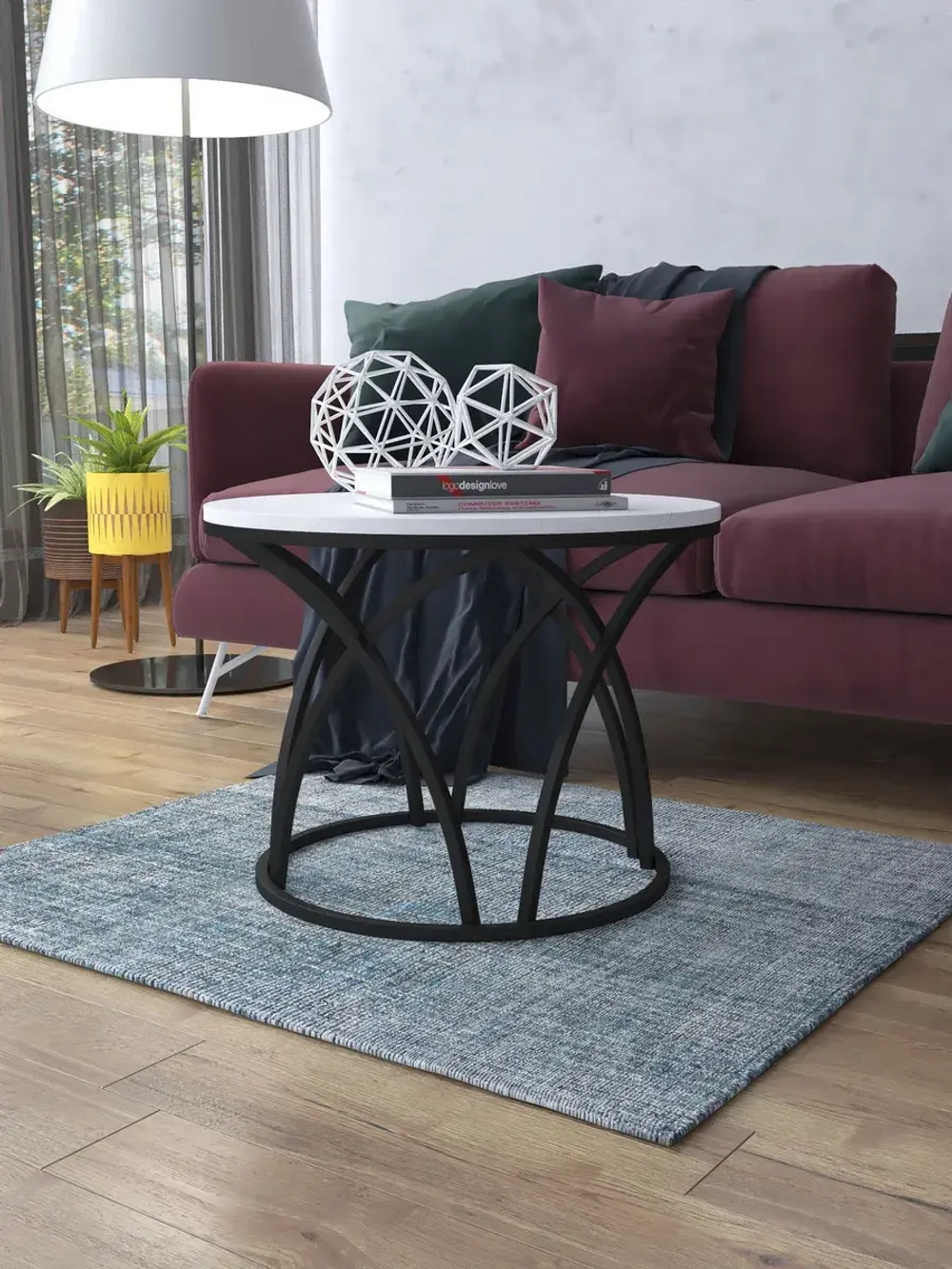 Журнальный стол Тюльпан - ЧБГ - МДФ в ПВХ