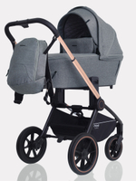 Коляска детская MOWBaby "ZOOM"PU (3в1) RA087 Silver Grey