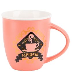 Кружка фарфоровая "Coffee Varieties" v=370мл. (3вида) (min12) (транспортная упаковка)