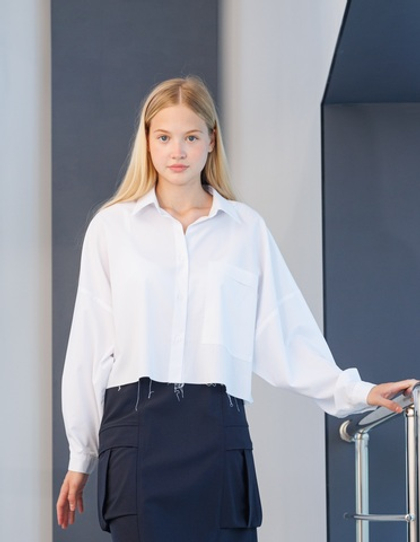 Рубашка оверсайз укороченная