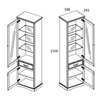 TOSCANA NEW, Шкаф с витриной 1V1D1S. Цвет ПЕРСИДСКИЙ ЖЕМЧУГ/КАНЬОН