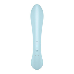 Гибкий вибратор-кролик 2 в 1 Satisfyer Triple Oh, голубой