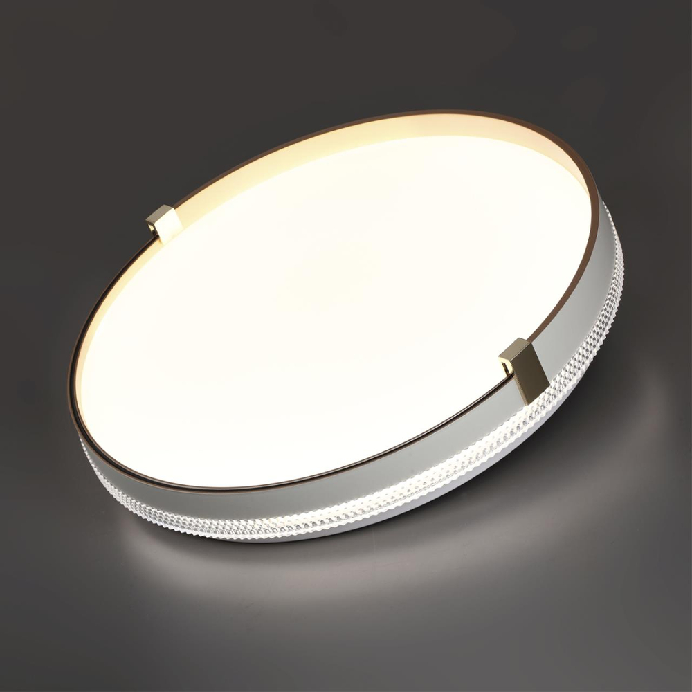 7646/ELN PALE SN 189 Светильник пластик/золотой LED 76Вт 3000/4000/6000К D490 IP43 CCT OLIDI WHITE