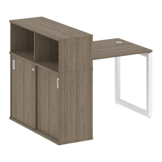 Метал Систем Куатро Стол письменный с шкафом-купе на О-образном м/к 50БО.РС-СШК-3.1 Т