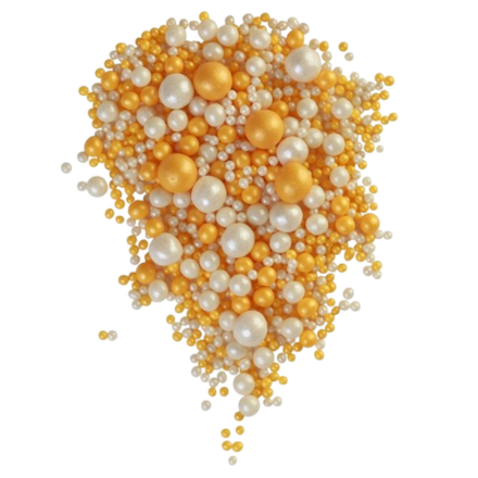 Посыпка "Драже из глазури" (жемчуг золото/серебро) 50г